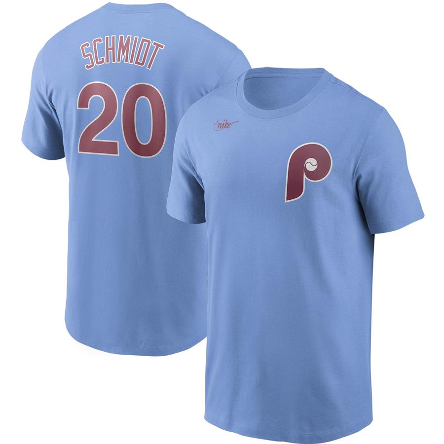 Mike Schmidt Philadelphia Phillies Nike Cooperstown Collection Name & Number T-Shirt - Light Blue