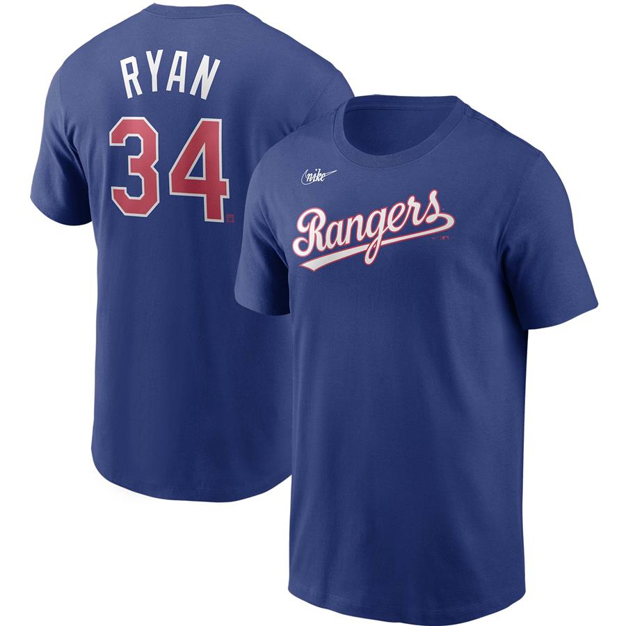 Nolan Ryan Texas Rangers Nike Cooperstown Collection Name & Number T-Shirt - Royal