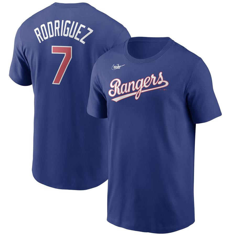 Ivan Rodriguez Texas Rangers Nike Cooperstown Collection Name & Number T-Shirt - Royal