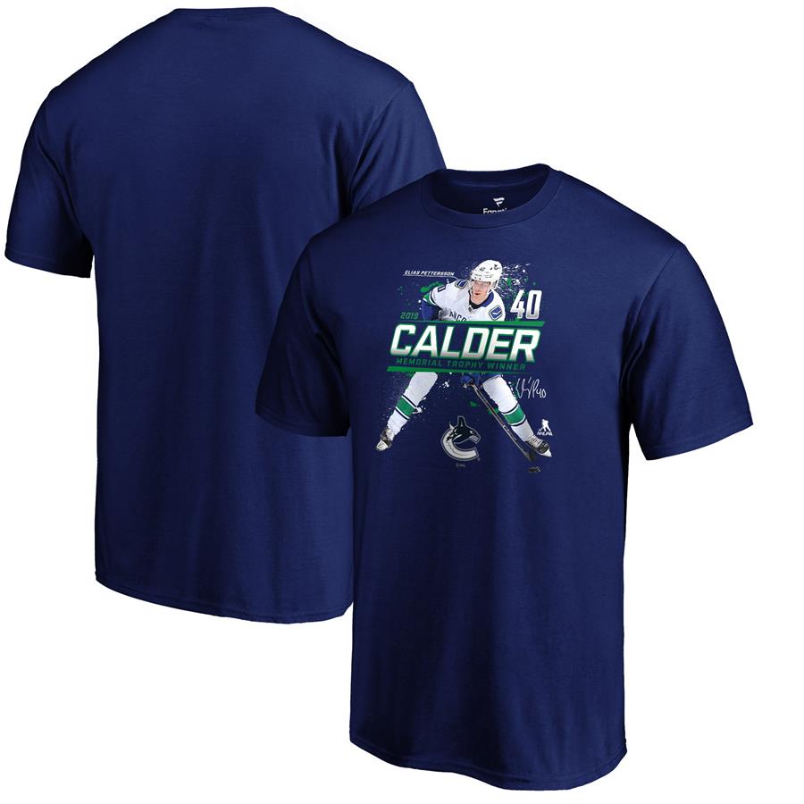 Elias Pettersson Vancouver Canucks Fanatics Branded 2019 Calder Memorial Trophy Winner T-Shirt - Royal
