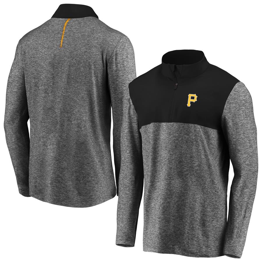 Pittsburgh Pirates Fanatics Branded Iconic Marble Clutch Half-Zip Jacket - Black