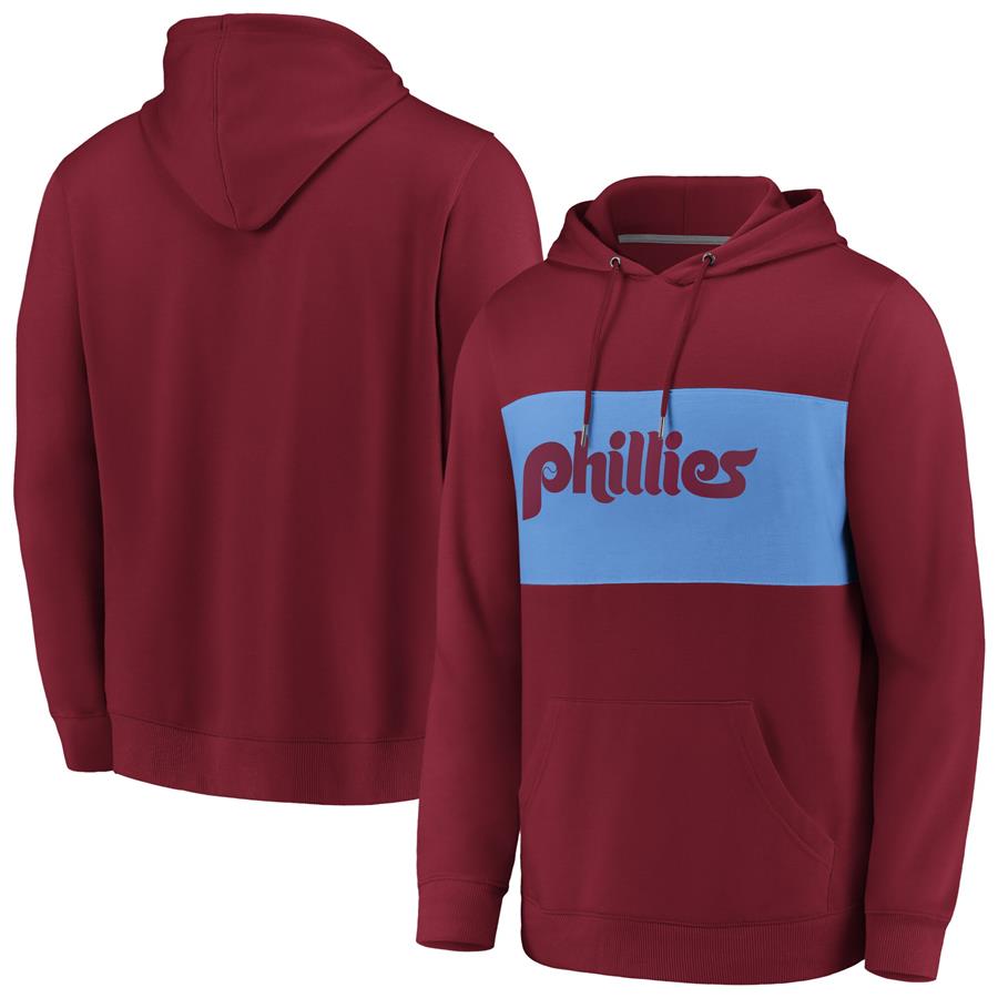 Philadelphia Phillies Fanatics Branded True Classics Faux Cashmere Pullover Hoodie - Burgundy