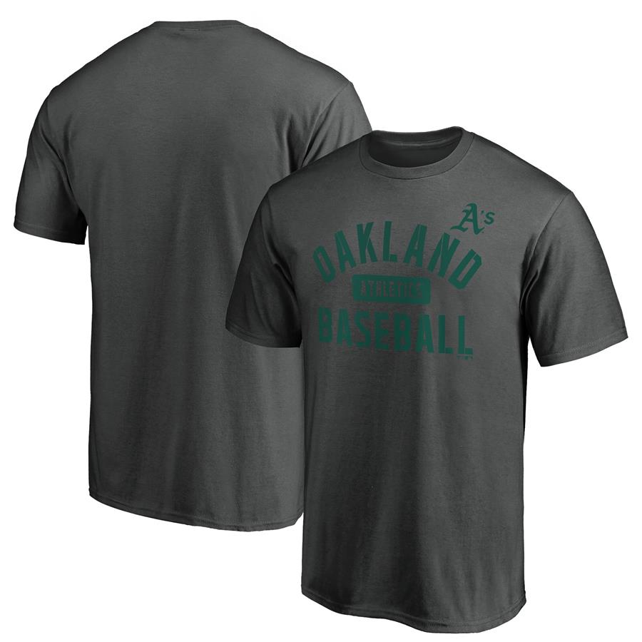 Oakland Athletics Fanatics Branded Iconic Primary Pill T-Shirt - Charcoal