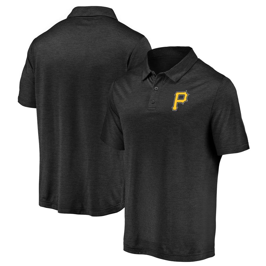Pittsburgh Pirates Fanatics Branded Iconic Striated Primary Logo Polo - Black