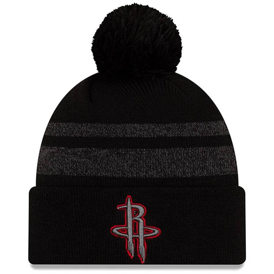 Houston Rockets New Era Cuffed Knit Hat with Pom - Black