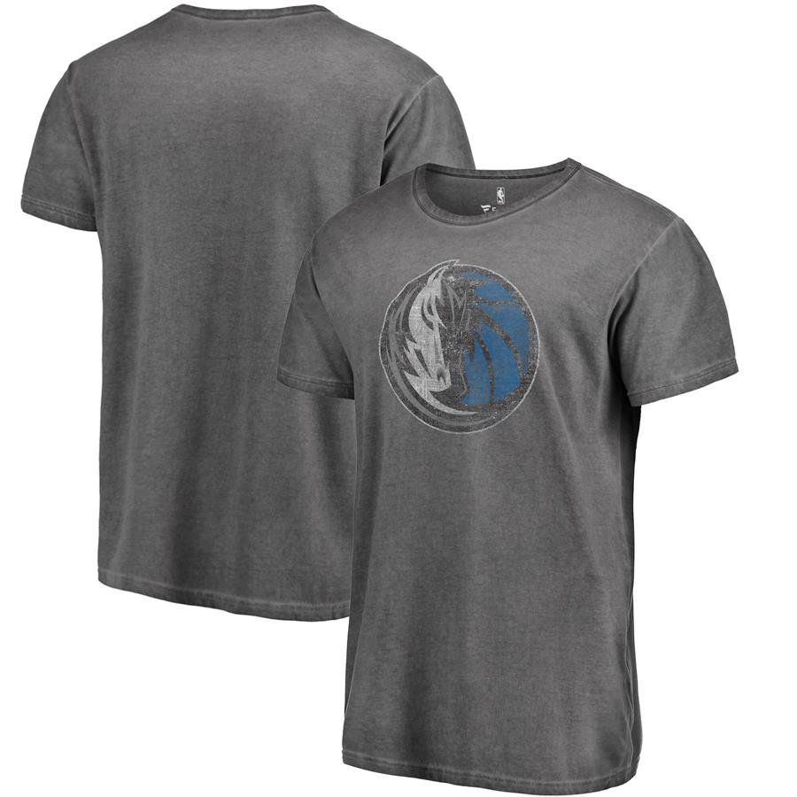 Dallas Mavericks Fanatics Branded Washed Logo T-Shirt - Charcoal