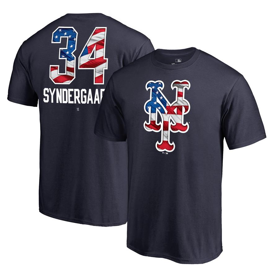 Noah Syndergaard New York Mets Fanatics Branded Banner Wave Name & Number T-Shirt - Navy