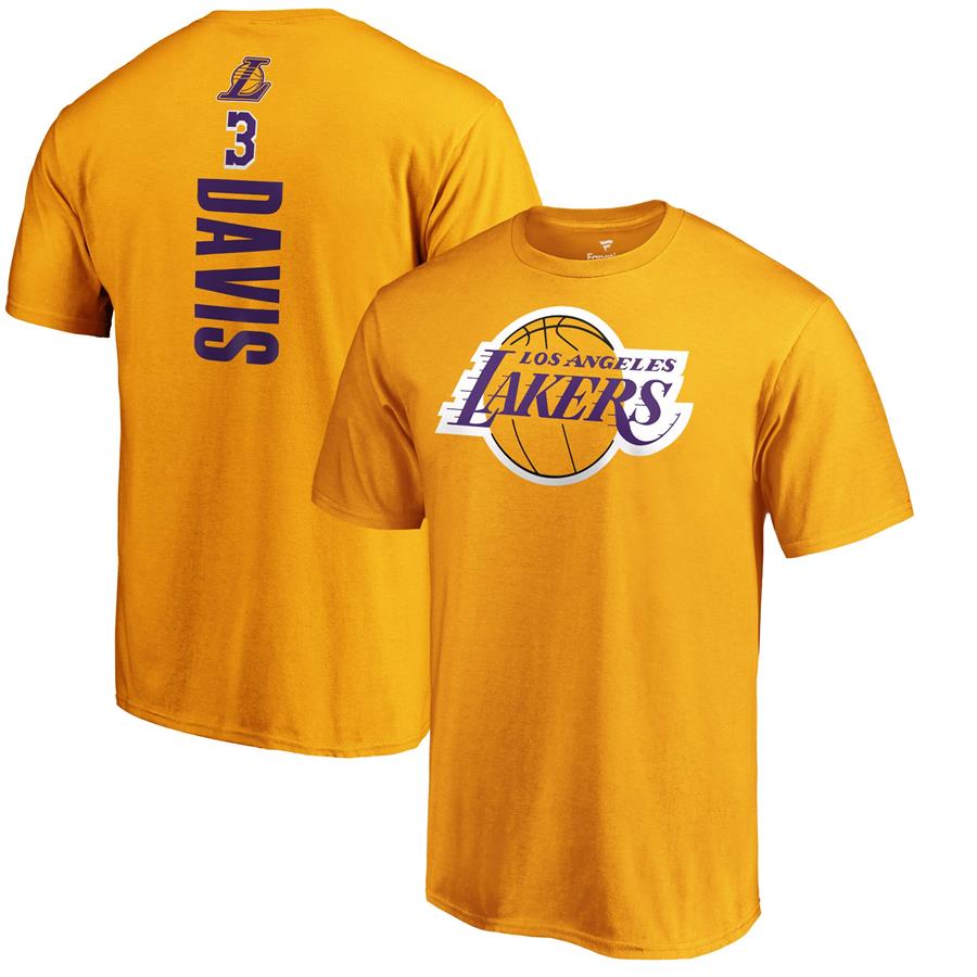 Anthony Davis Los Angeles Lakers Fanatics Branded Playmaker Name & Number T-Shirt - Gold
