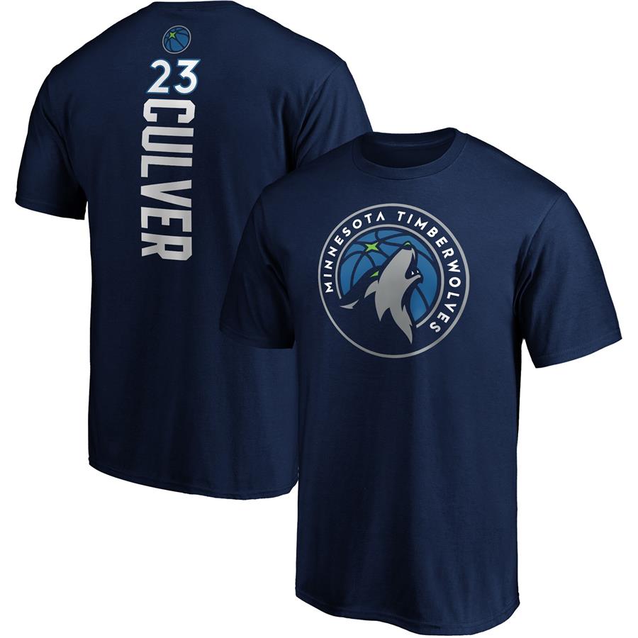 Футболка Jarrett Culver Minnesota Timberwolves Fanatics Branded Playmaker Name & Number Logo (тёмно-синий)
