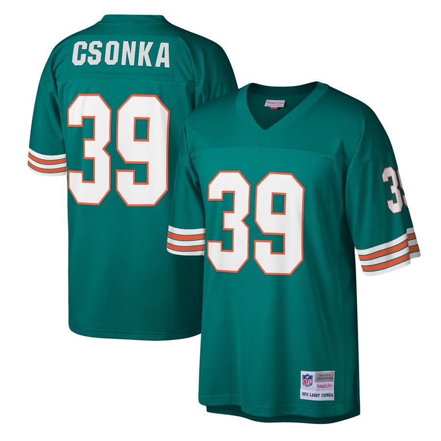 Larry Csonka Miami Dolphins Mitchell & Ness 1972 Legacy Replica Jersey - Aqua