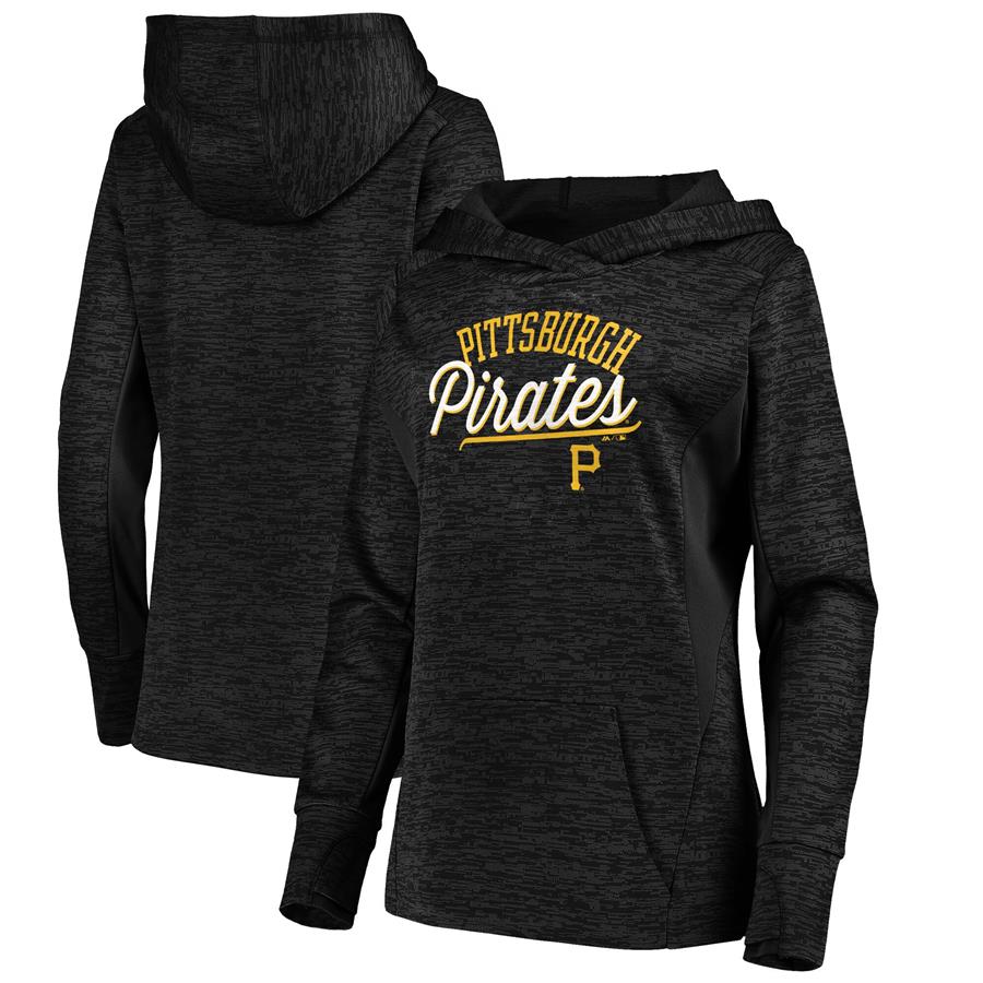 Pittsburgh Pirates Majestic Women's Simplicity Pullover Hoodie - Heathered Black