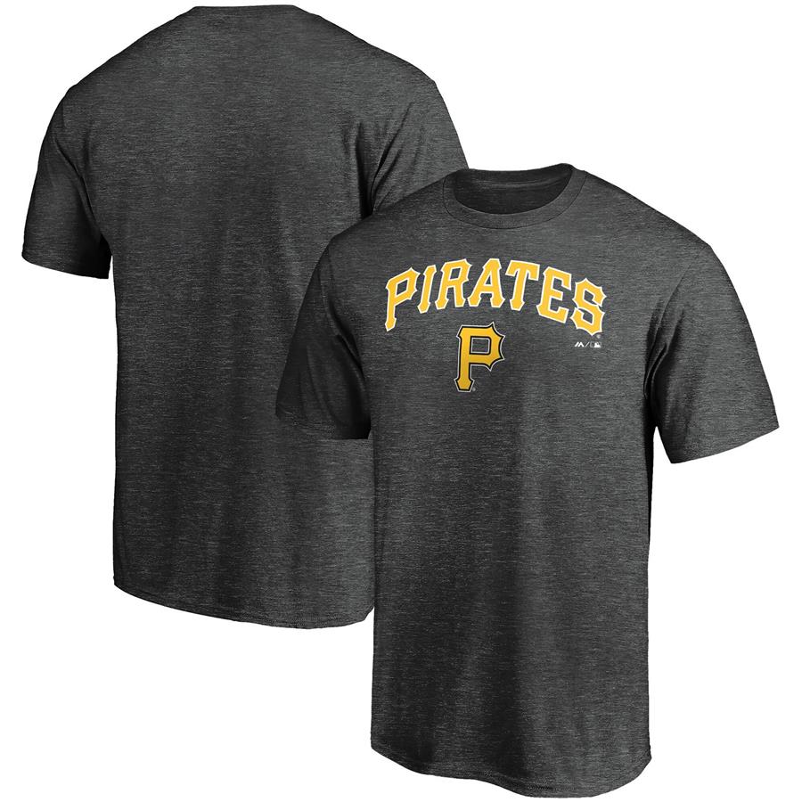 Pittsburgh Pirates Majestic Basic T-Shirt - Heathered Charcoal
