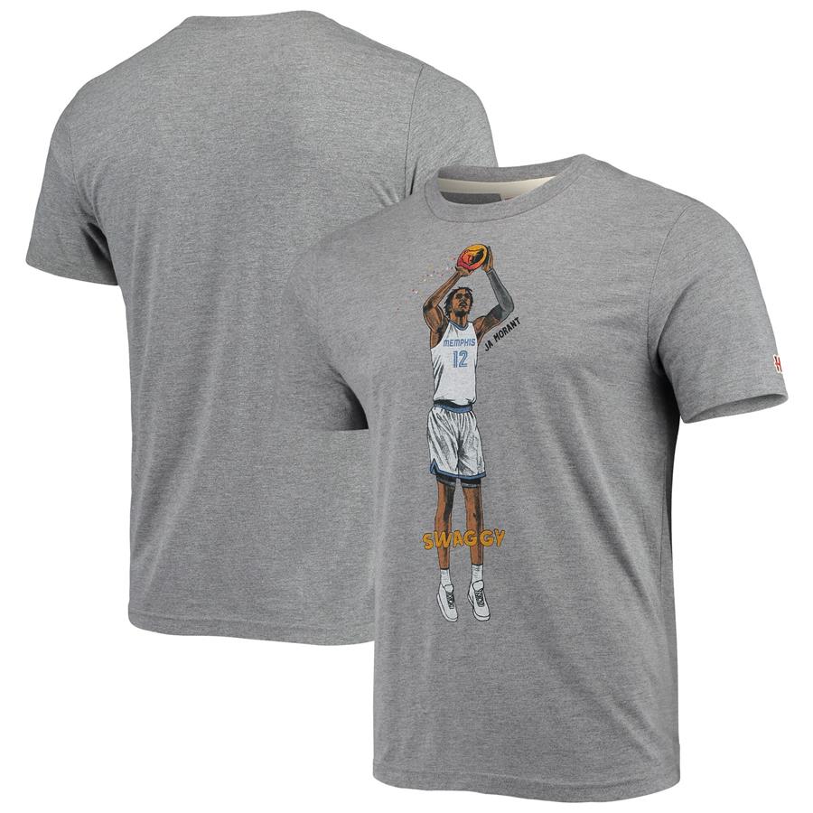 Ja Morant Memphis Grizzlies Player Graphic Tri-Blend T-Shirt - Gray