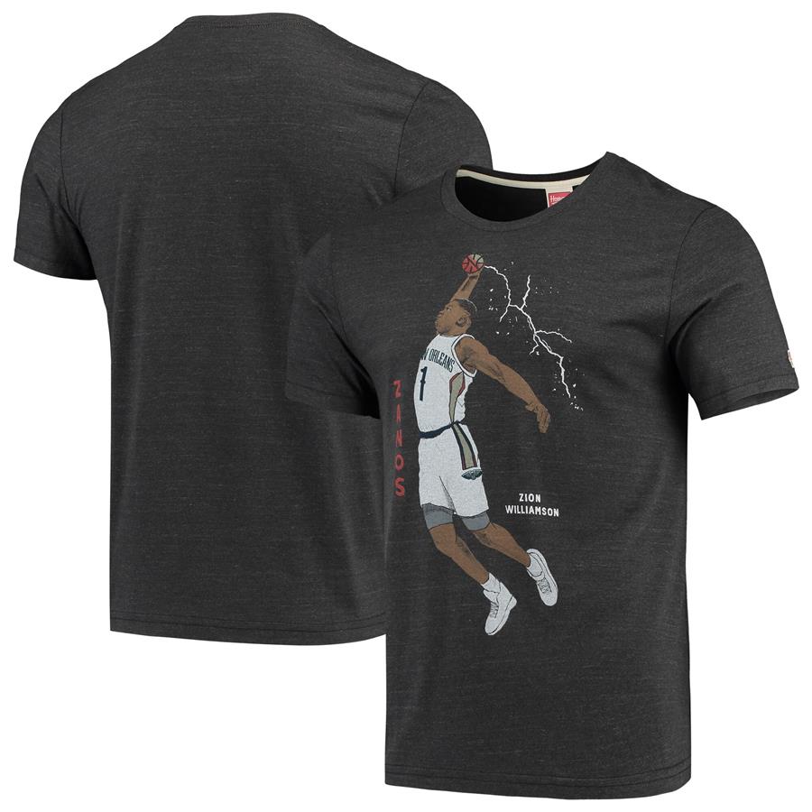 Zion Williamson New Orleans Pelicans Player Graphic Tri-Blend T-Shirt - Charcoal