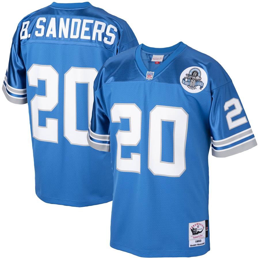 Barry Sanders Detroit Lions Mitchell & Ness 1993 Authentic Throwback Retired Player Jersey - Blue