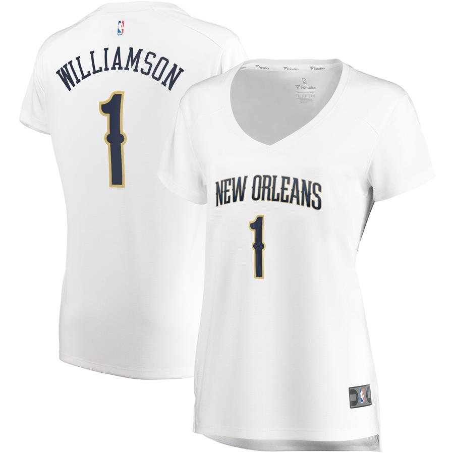 Zion Williamson New Orleans Pelicans Fanatics Branded Women's Fast Break Replica Jersey - Association Edition - White
