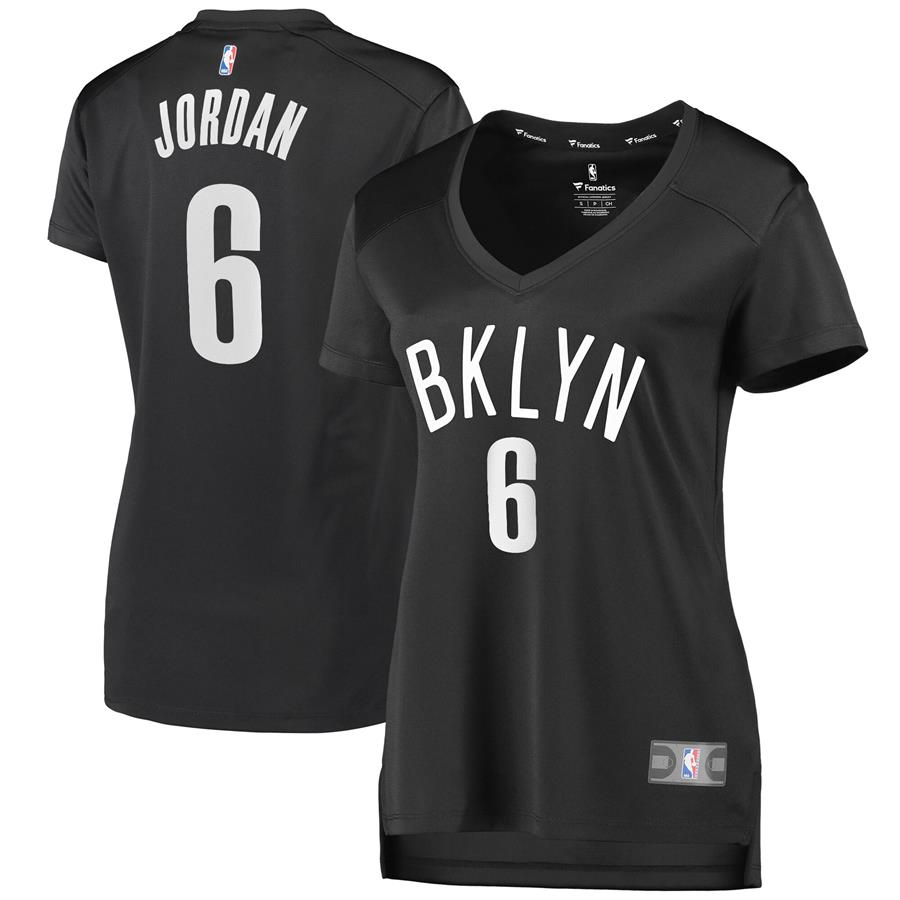 DeAndre Jordan Brooklyn Nets Fanatics Branded Women's Fast Break Replica Jersey Charcoal - Statement Edition
