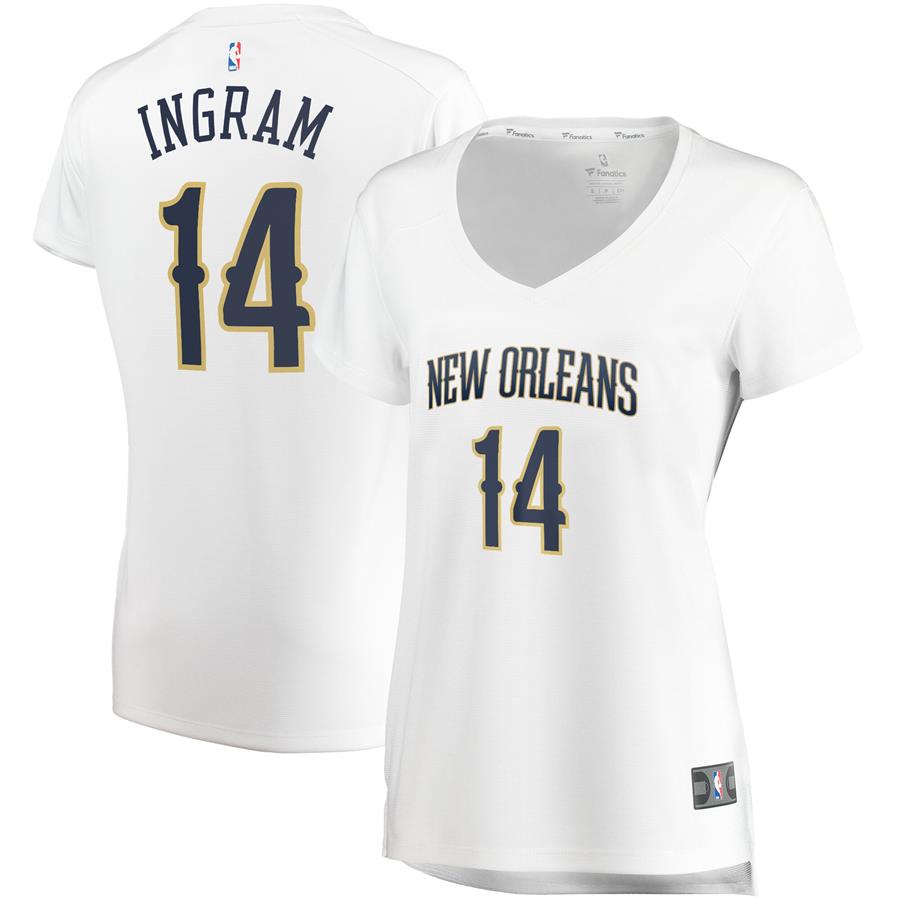 Brandon Ingram New Orleans Pelicans Fanatics Branded Women's Fast Break Replica Jersey White - Association Edition