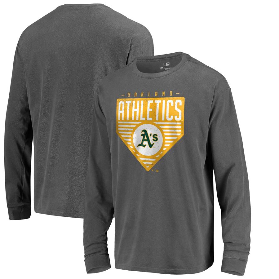 Oakland Athletics Fanatics Branded In Partnership With Alta Gracia Double Circle Washed Long Sleeve T-Shirt - Black