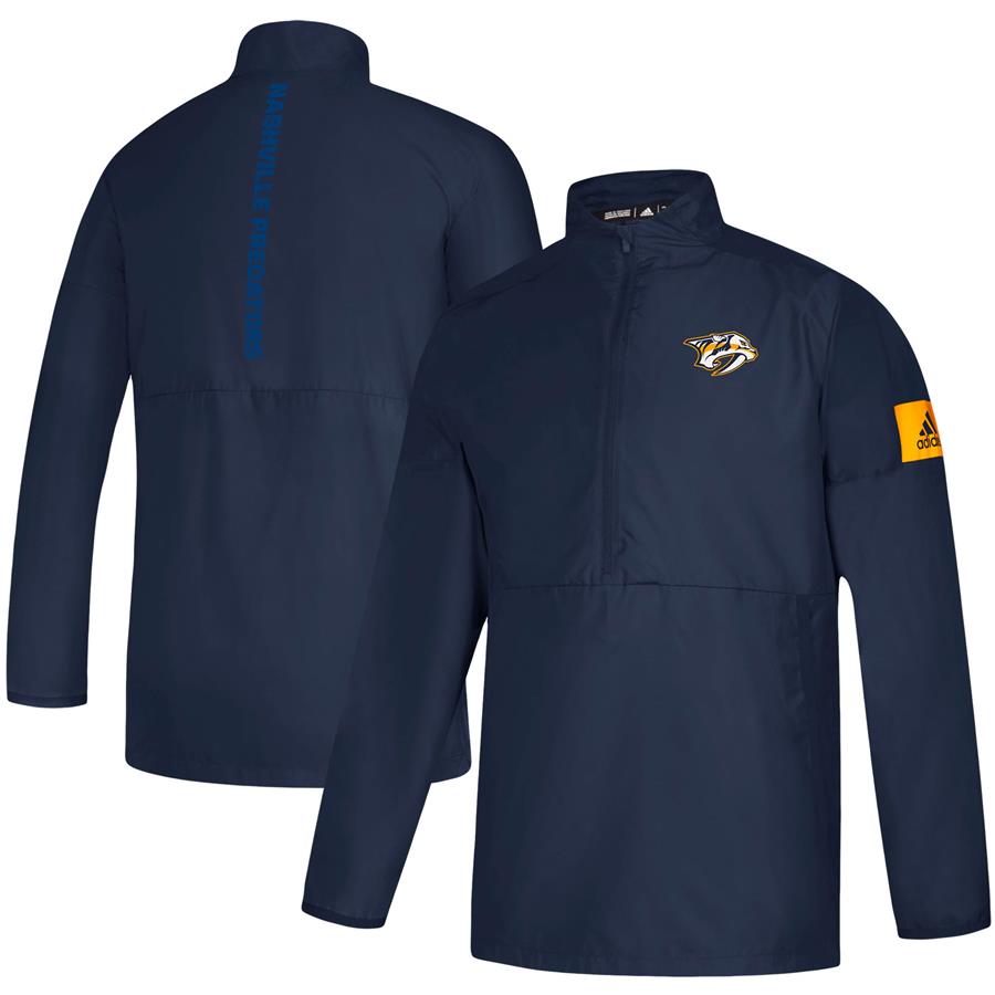 Nashville Predators adidas Game Mode climalite Quarter-Zip Jacket - Navy