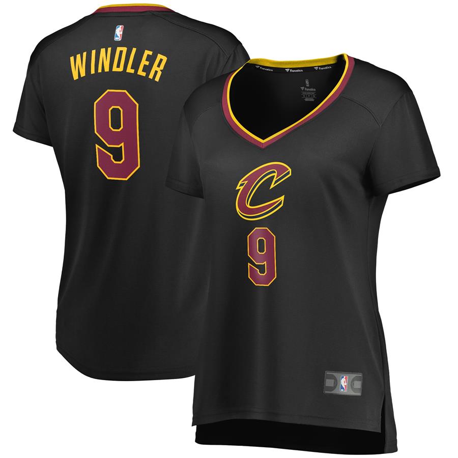 Dylan Windler Cleveland Cavaliers Fanatics Branded Women's Fast Break Replica Jersey Black - Statement Edition