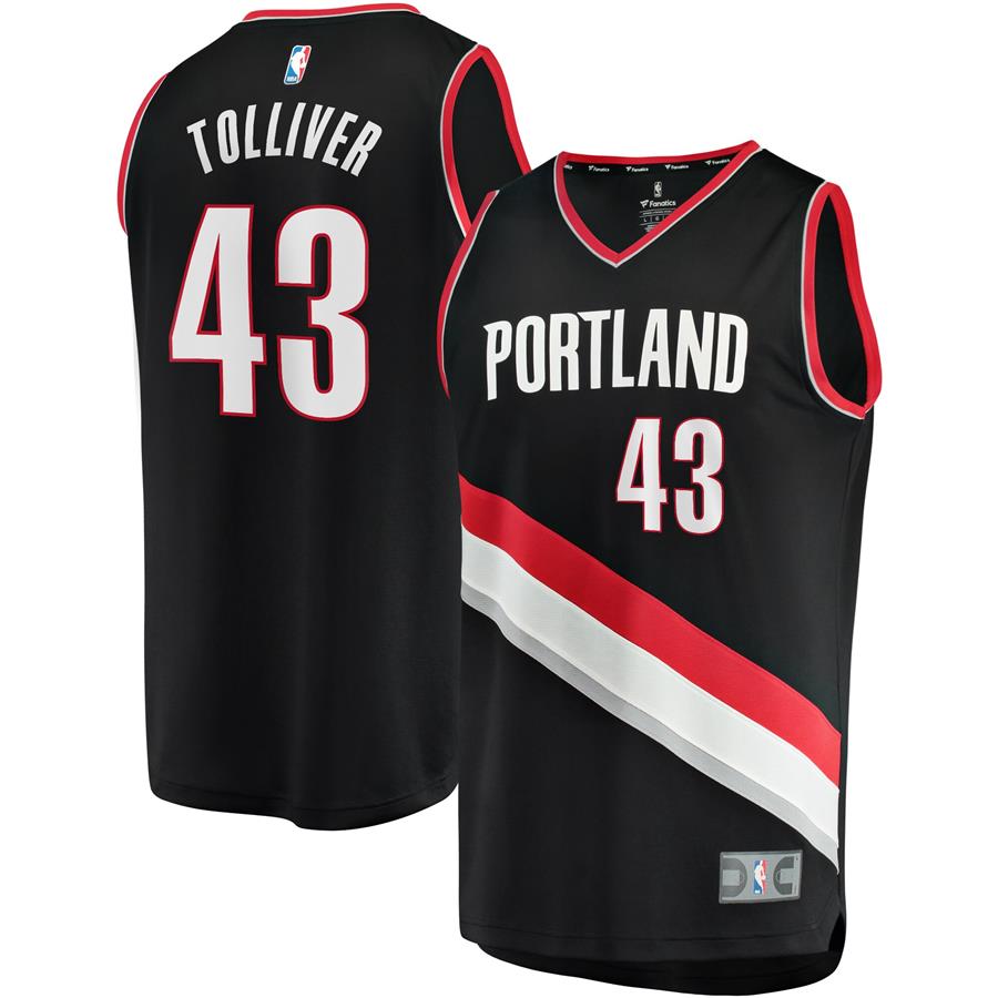 Anthony Tolliver Portland Trail Blazers Fanatics Branded Fast Break Replica Jersey Black - Icon Edition