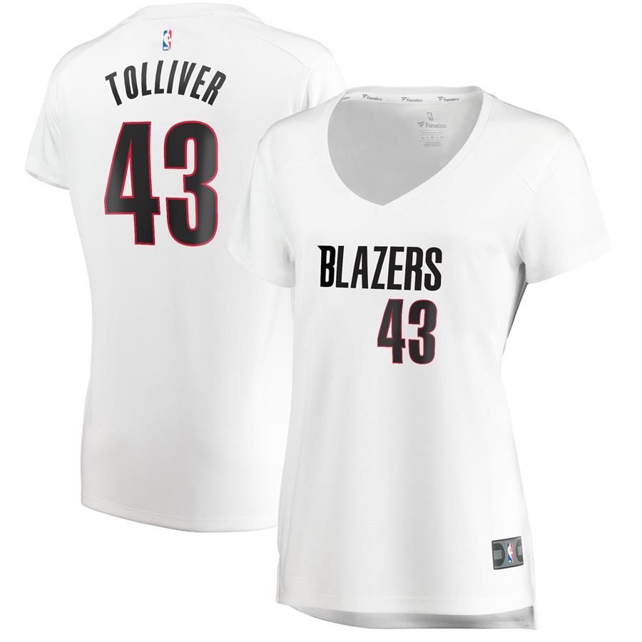 Anthony Tolliver Portland Trail Blazers Fanatics Branded Women's Fast Break Replica Jersey White - Association Edition