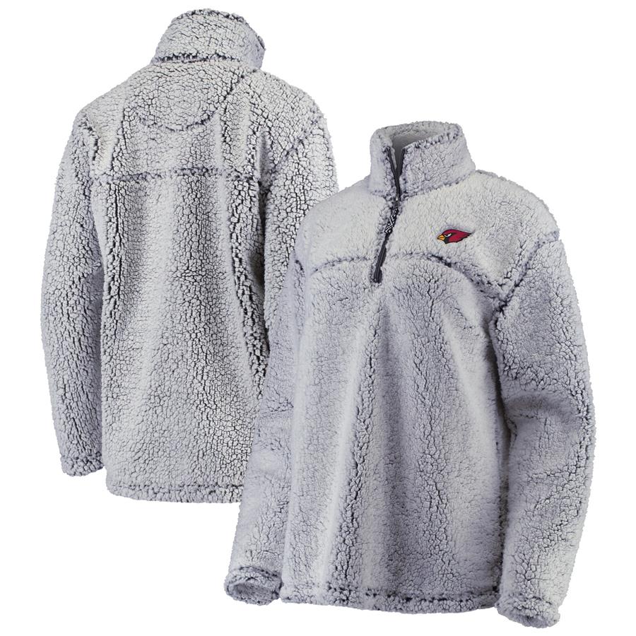 Arizona Cardinals G-III 4Her by Carl Banks Women's Sherpa Quarter-Zip Pullover Jacket - Gray