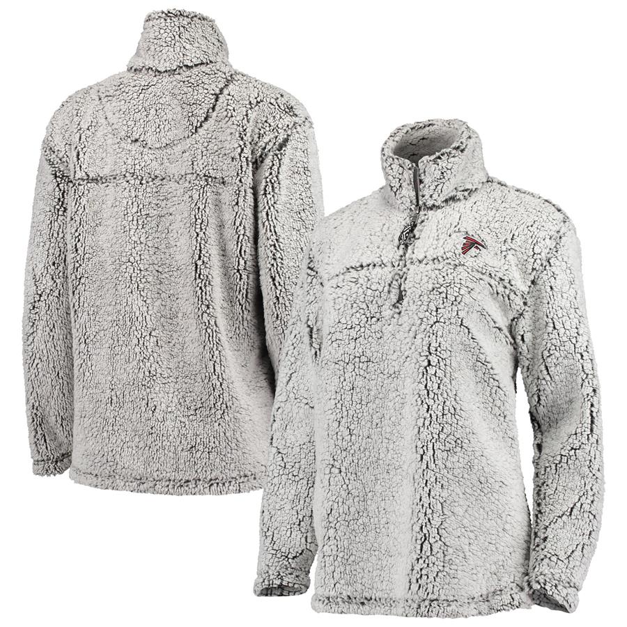 Atlanta Falcons G-III 4Her by Carl Banks Women's Sherpa Quarter-Zip Pullover Jacket - Gray