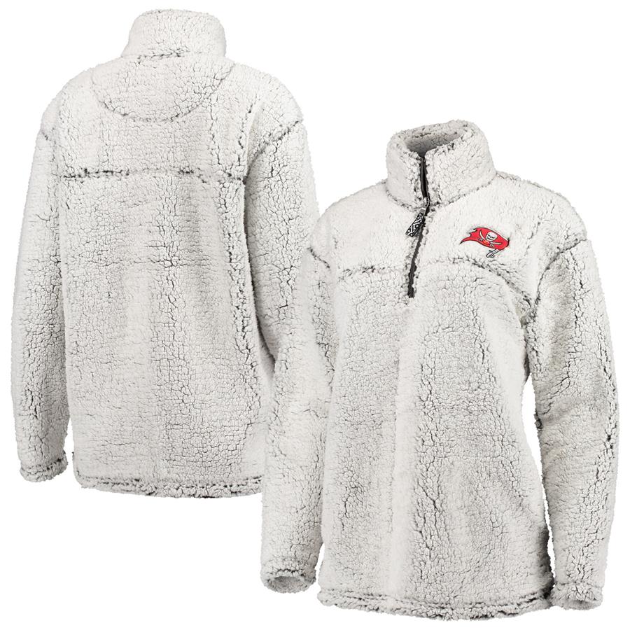 Tampa Bay Buccaneers G-III 4Her by Carl Banks Women's Sherpa Quarter-Zip Pullover Jacket - Gray