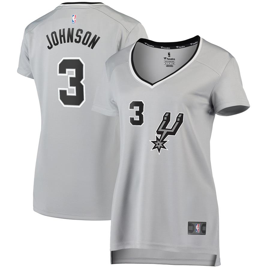 Keldon Johnson San Antonio Spurs Fanatics Branded Women's Fast Break Replica Jersey Silver - Statement Edition