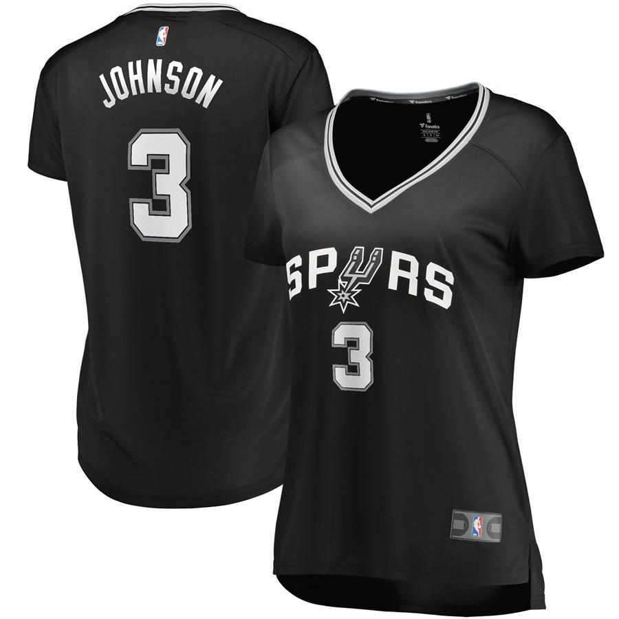 Keldon Johnson San Antonio Spurs Fanatics Branded Women's Fast Break Replica Jersey Black - Icon Edition