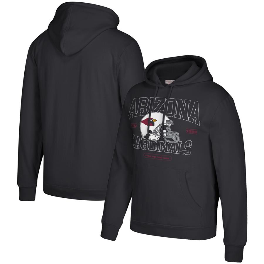 Arizona Cardinals Mitchell & Ness Classic Helmet Pullover Hoodie - Black