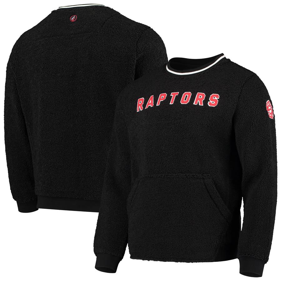 Toronto Raptors FISLL Moto Sherpa Pullover Sweatshirt - Black