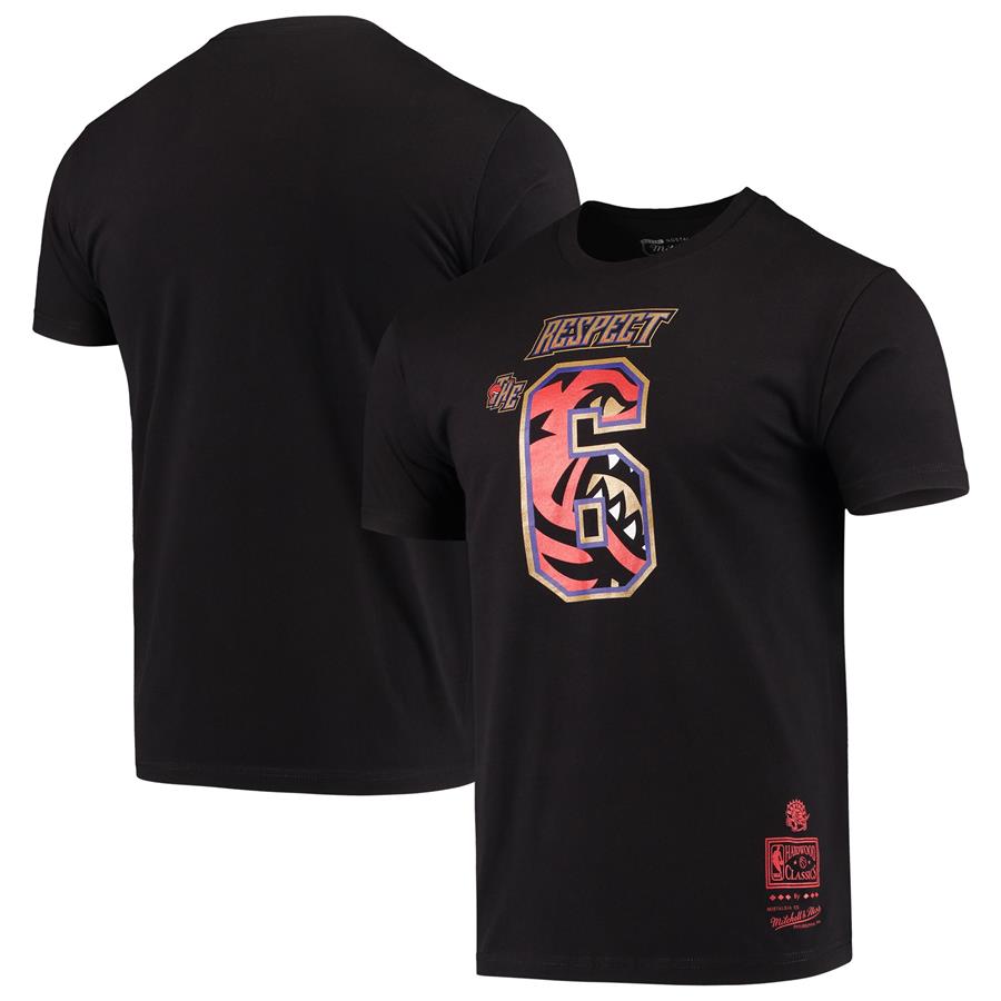 Toronto Raptors Mitchell & Ness Hardwood Classics Jurassic 6 T-Shirt - Black