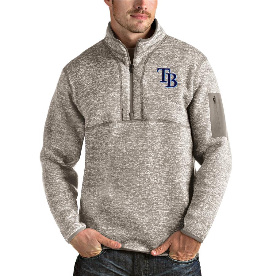 Tampa Bay Rays Antigua Fortune Quarter-Zip Pullover Jacket - Oatmeal