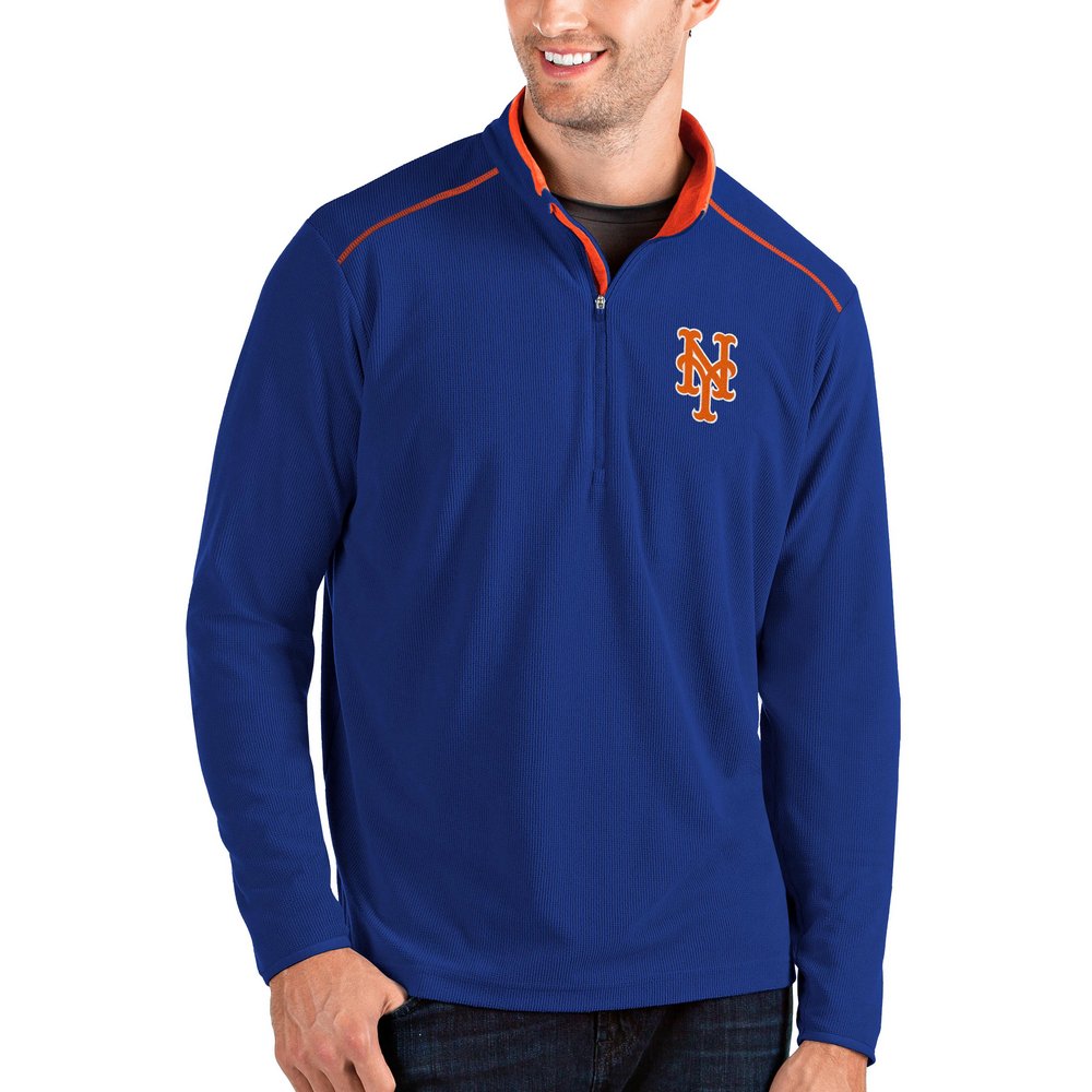 New York Mets Antigua Glacier Quarter-Zip Pullover Jacket - Royal