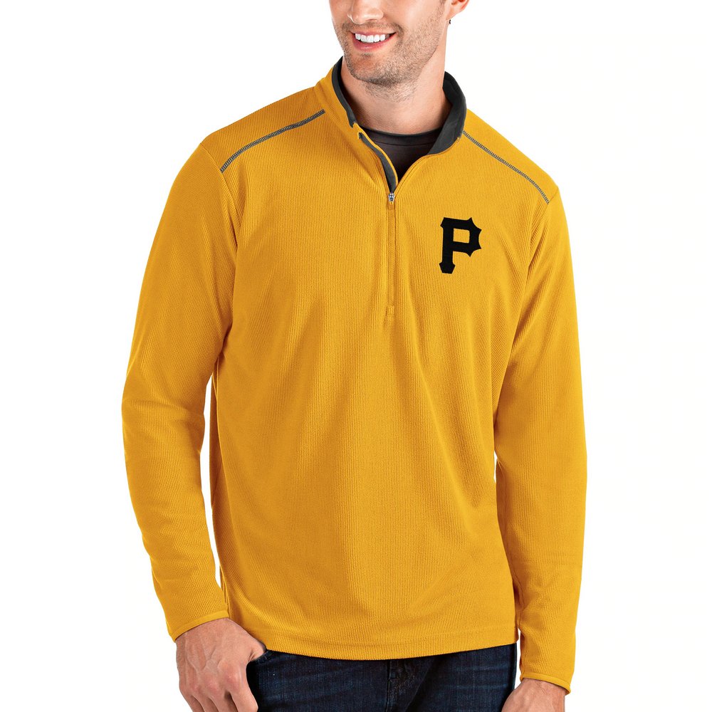 Pittsburgh Pirates Antigua Glacier Quarter-Zip Pullover Jacket - Gold