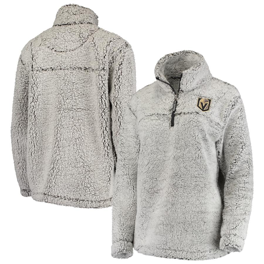 Vegas Golden Knights G-III 4Her by Carl Banks Women's Sherpa Quarter-Zip Pullover Jacket - Gray
