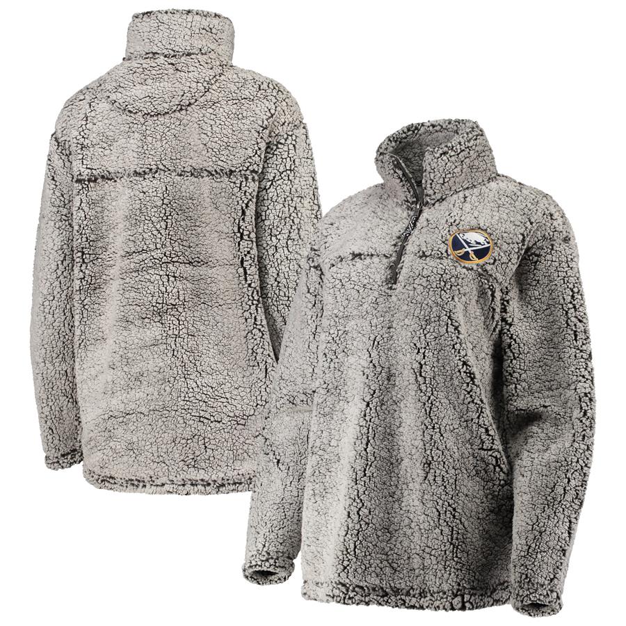 Buffalo Sabres G-III 4Her by Carl Banks Women's Sherpa Quarter-Zip Pullover Jacket - Gray