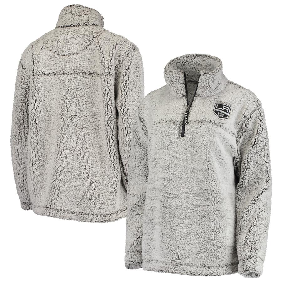 Los Angeles Kings G-III 4Her by Carl Banks Women's Sherpa Quarter-Zip Pullover Jacket - Gray