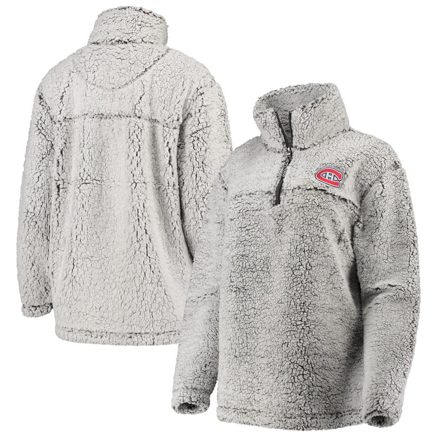 Женская кофта с короткой молнией Montreal Canadiens G-III 4Her by Carl Banks Sherpa (серый)
