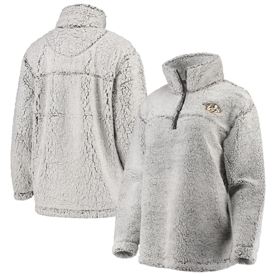 Женская кофта с короткой молнией Nashville Predators G-III 4Her by Carl Banks Sherpa (серый)