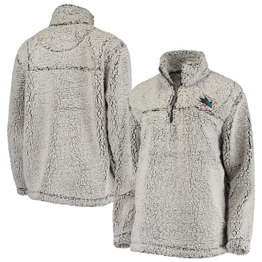 Женская кофта с короткой молнией San Jose Sharks G-III 4Her by Carl Banks Sherpa (серый)