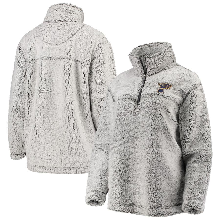 St. Louis Blues G-III 4Her by Carl Banks Women's Sherpa Quarter-Zip Pullover Jacket - Gray