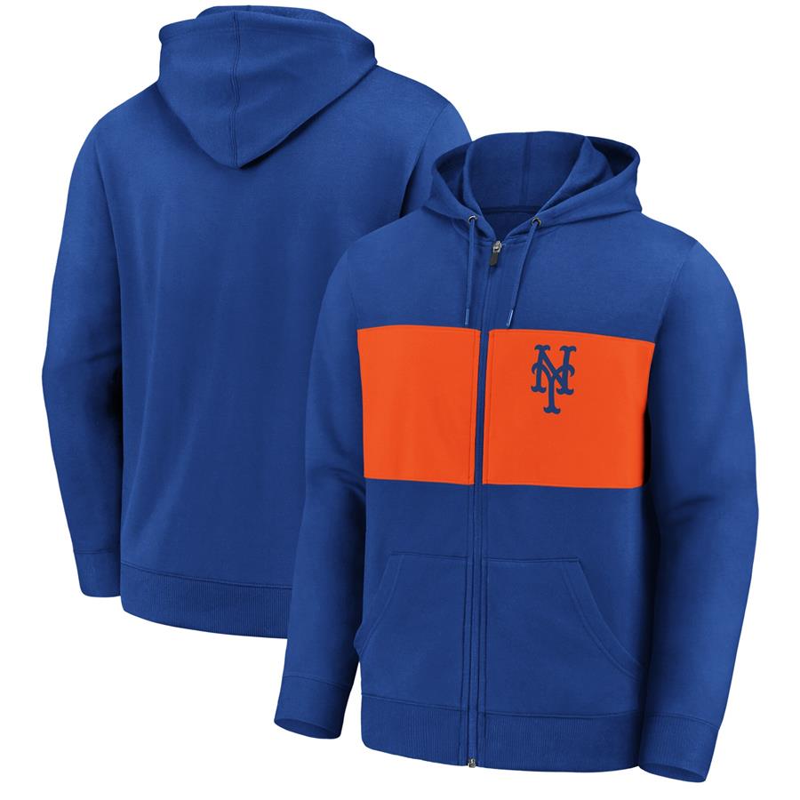 New York Mets Fanatics Branded Team Twill Full-Zip Hoodie Jacket - Royal