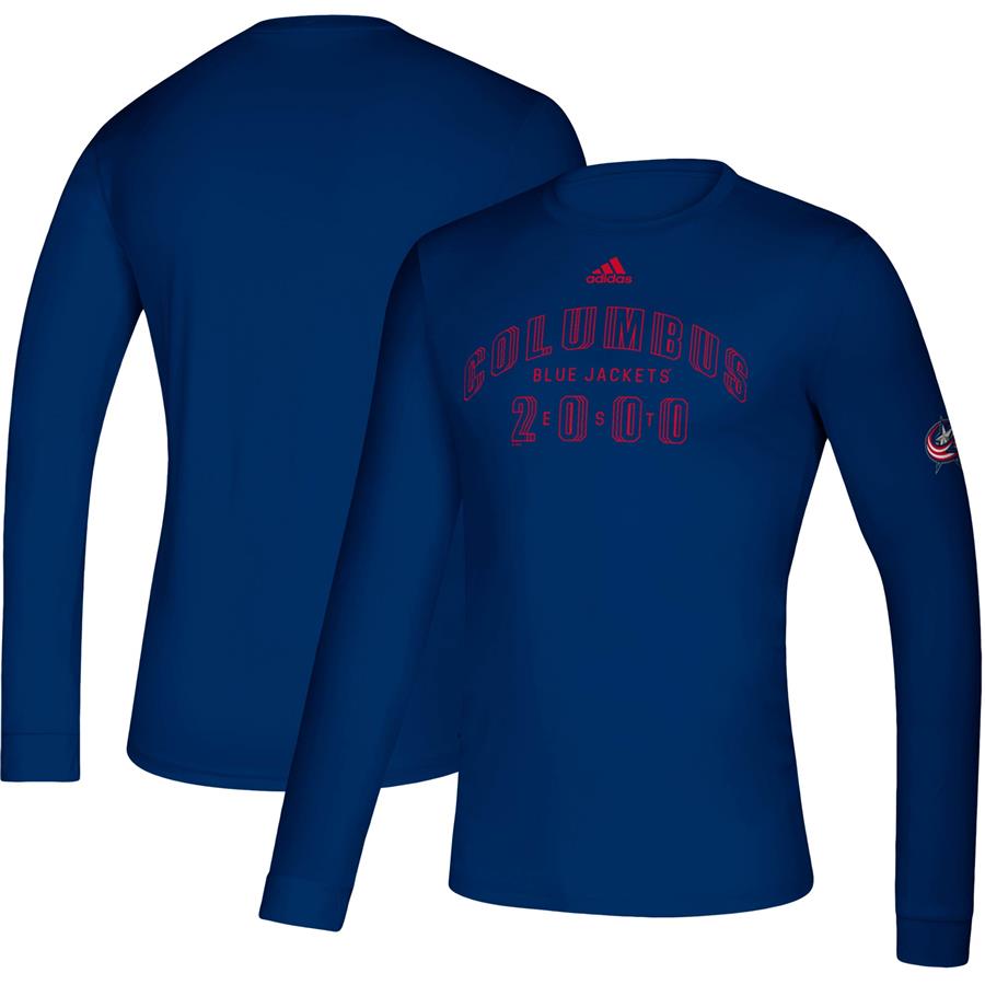 Columbus Blue Jackets adidas Creator climalite Long Sleeve T-Shirt - Navy