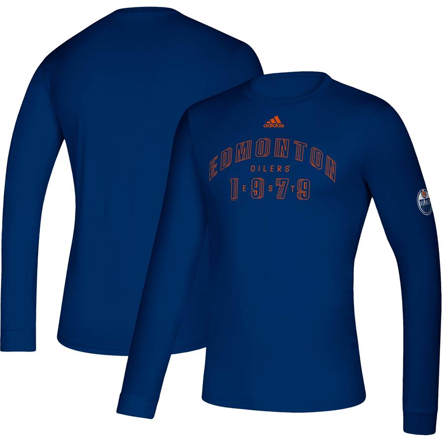 Edmonton Oilers adidas Creator climalite Long Sleeve T-Shirt - Navy