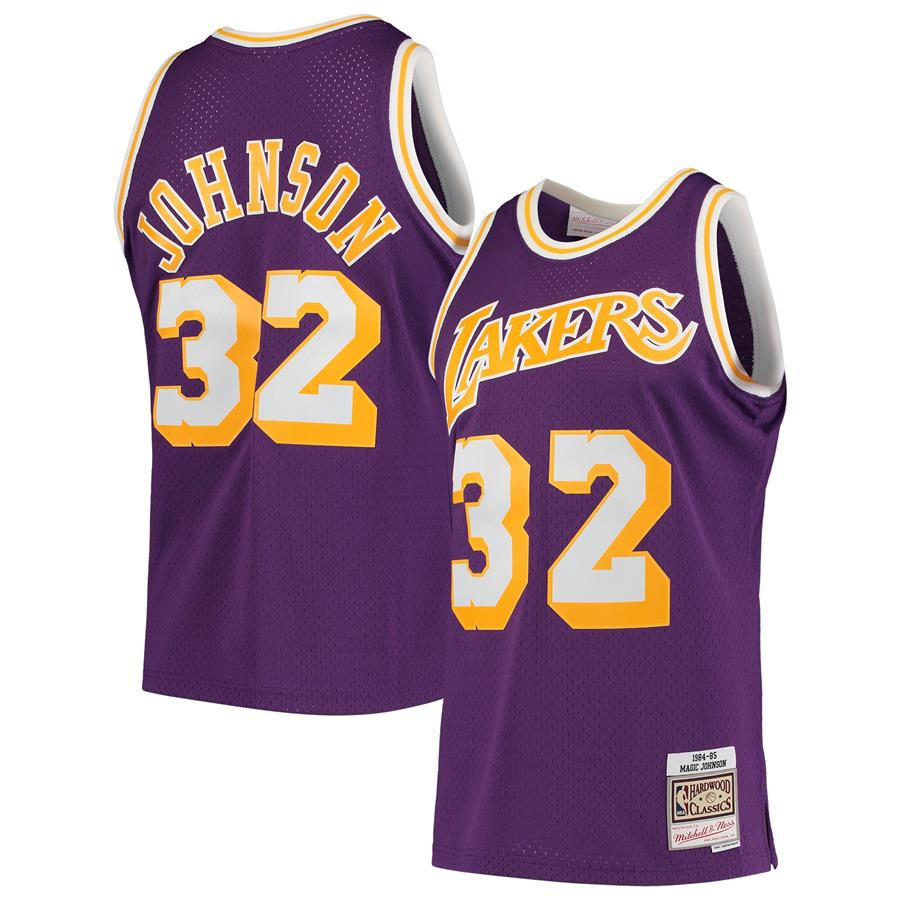 Magic Johnson Los Angeles Lakers Mitchell & Ness 1984-85 Hardwood Classics Swingman Player Jersey - Purple