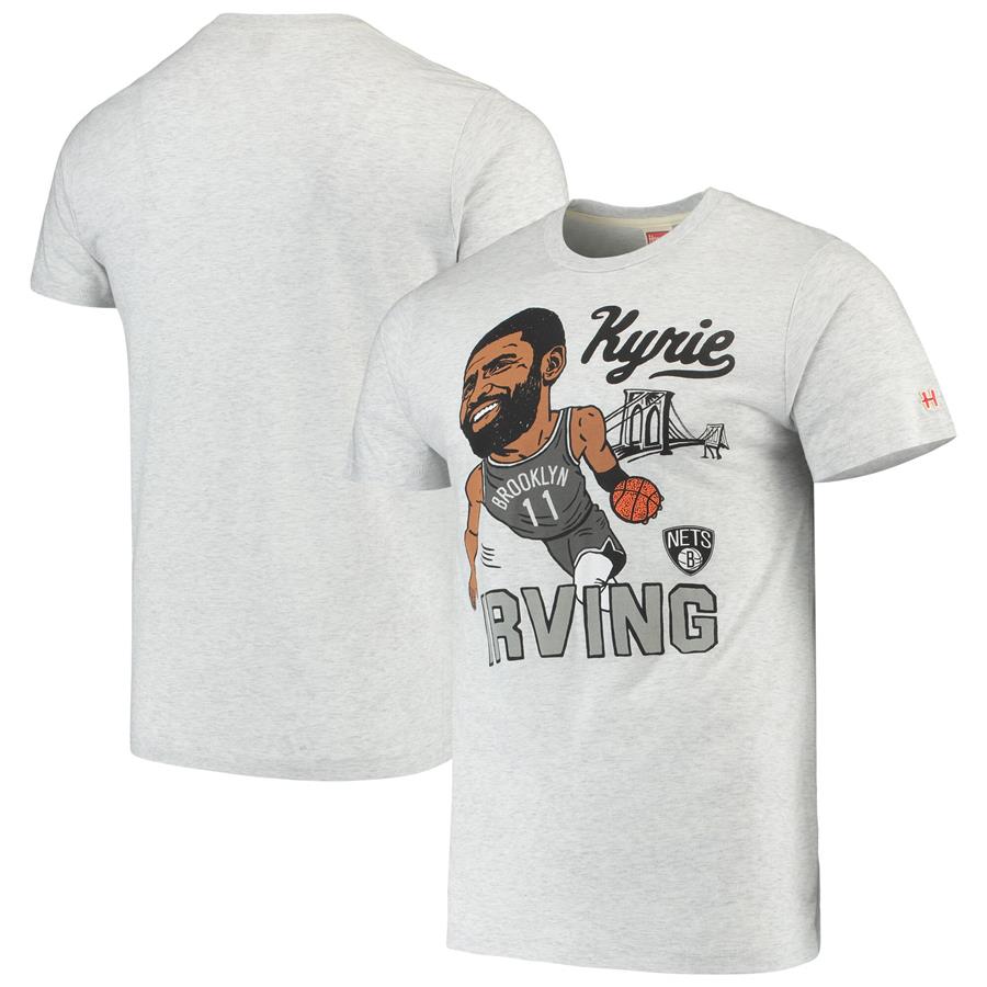 Kyrie Irving Brooklyn Nets Caricature Tri-Blend T-Shirt - Gray